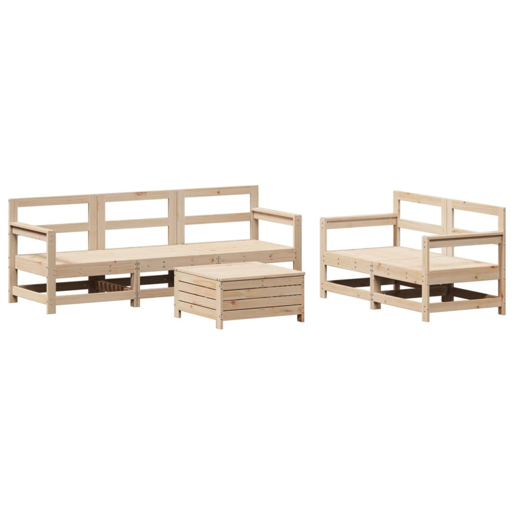 Salon de jardin 6 pcs bois de pin massif