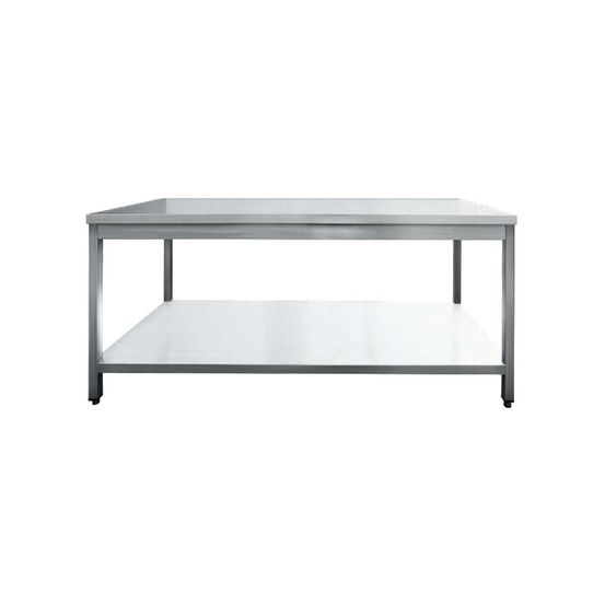 Table à plancha tout inox 2 plateaux sans rebord