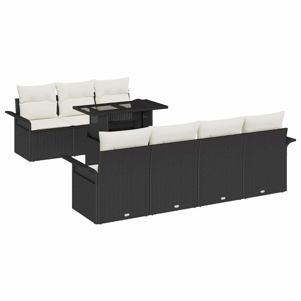 Ensemble de canapé de jardin 8 pc noir