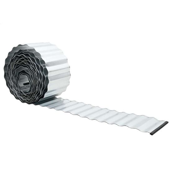 Bord de pelouse 1000 x 25 x 0,03 cm acier galvanisé argenté