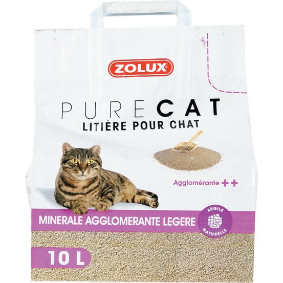 Litière minérale agglomérante légère 10 litres soit 7,18 kg pour chat