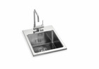 Evier inox encastrable34 + couvercle