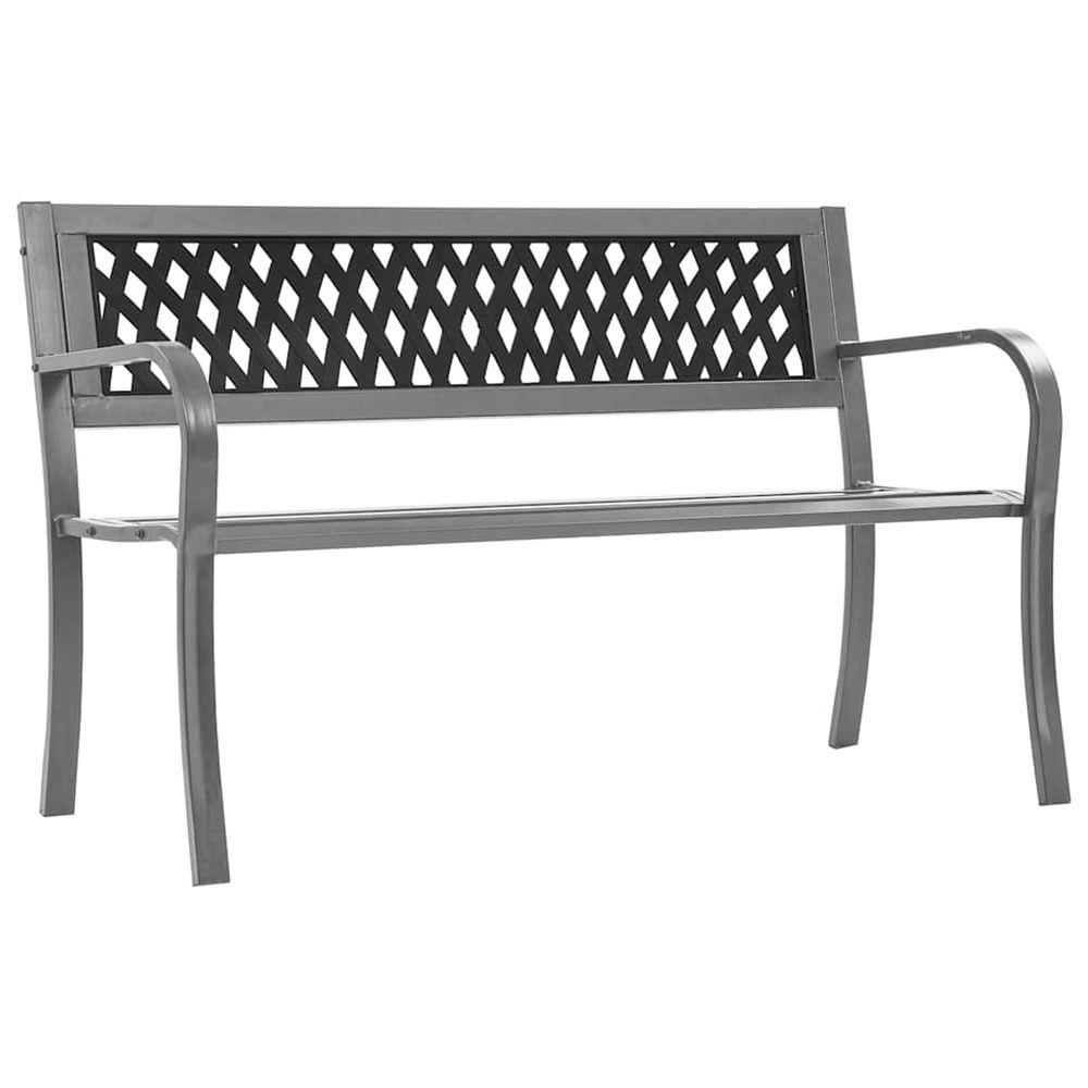 Banc de jardin noir 120 cm acier