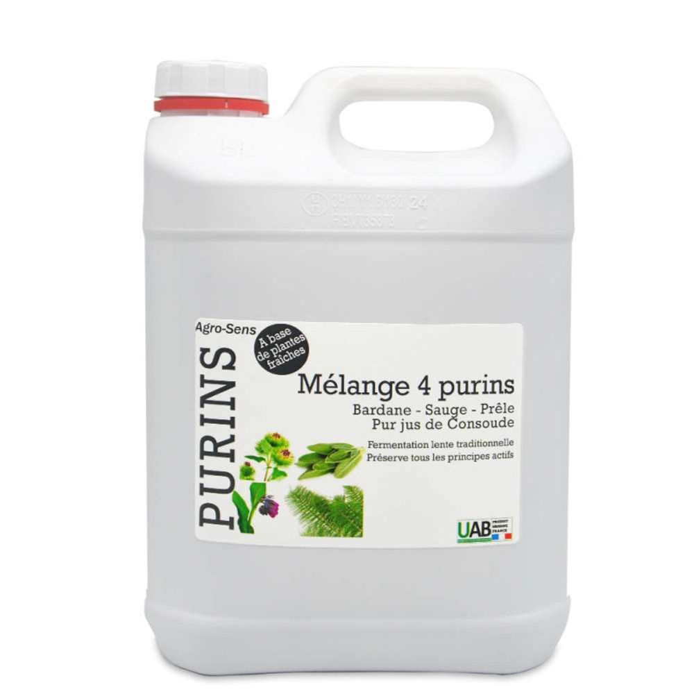 Mélange de 4 purins concentré, consoude, prêle, bardane et sauge - 5 litres
