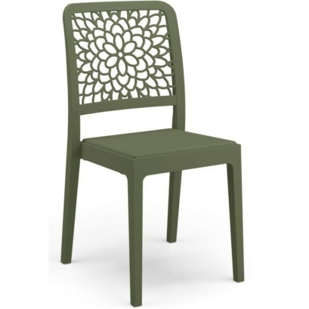Lot de 4 chaises -  - tiche - 51 x 46 x h88 cm - vert olive