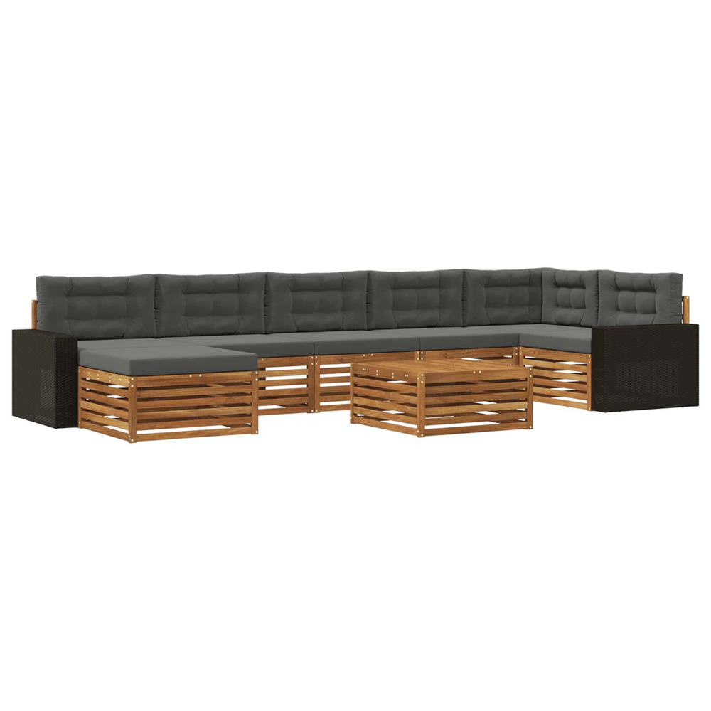 Ensemble de canapés d'extérieur 8 pcs naturel et anthracite