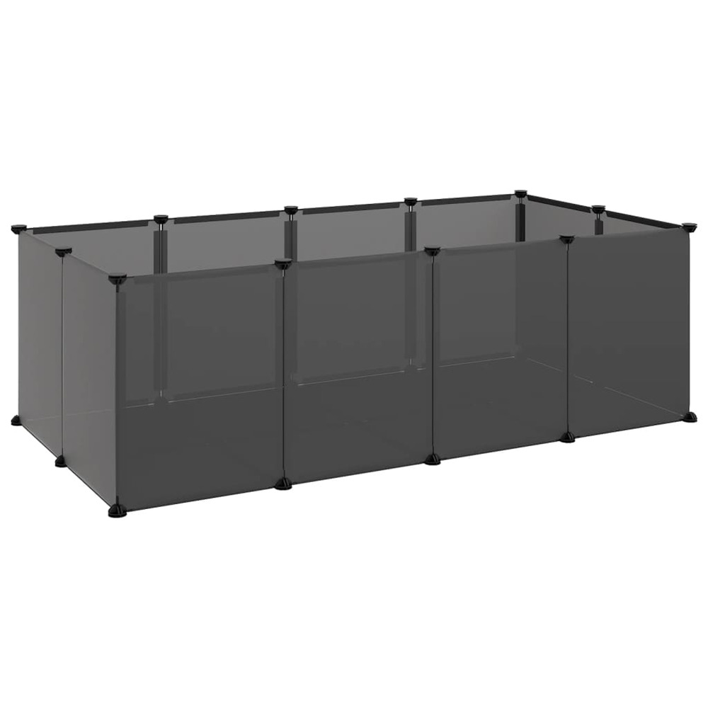 Cage pour petits animaux noir 144x74x46,5 cm pp et acier