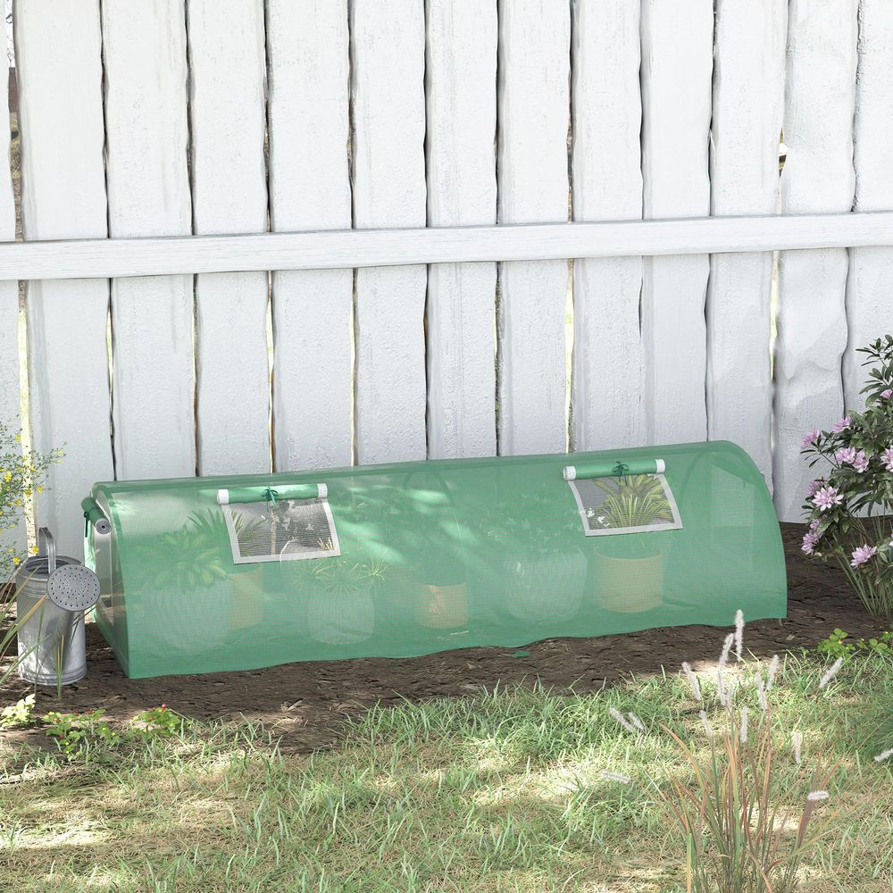 Mini serre tunnel pe renforcé protection plantes croissance 200x80x45cm vert - comfortxl outdoor living