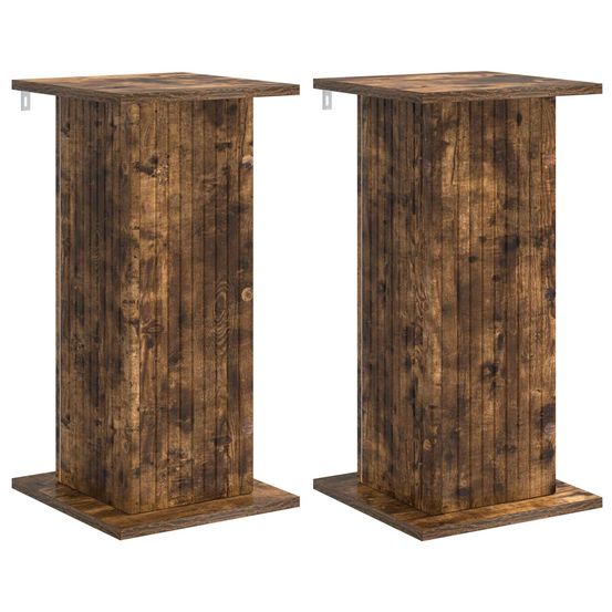 Support de plante 2 pc chêne fumé 30,5 x 30 x 60,5 cm