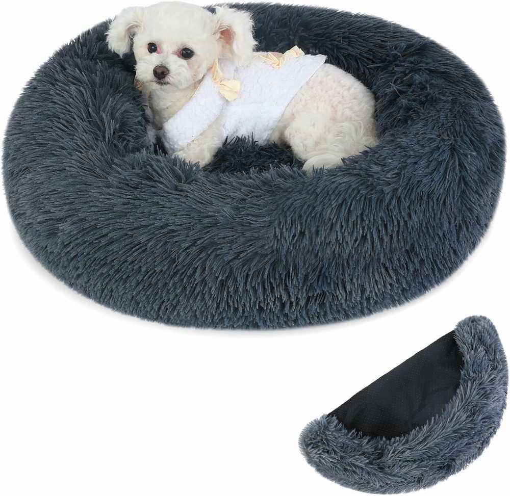 Panier chat rond dehoussable et lavable 50 cm noir