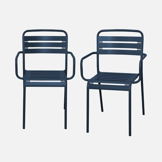 Lot de 2 fauteuils de jardin acier, amélia l50.4 x p53 x h79.5 cm