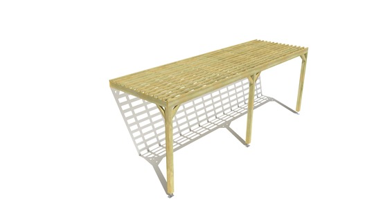 Pergola bois • 7m x 2m • adossée • sens profondeur • lattage bois • livraison comprise