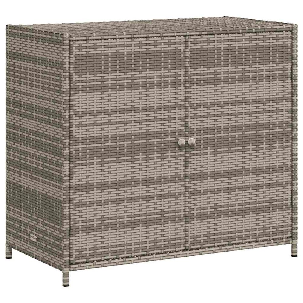 Armoire de rangement de jardin gris 83x45x76 cm résine tressée