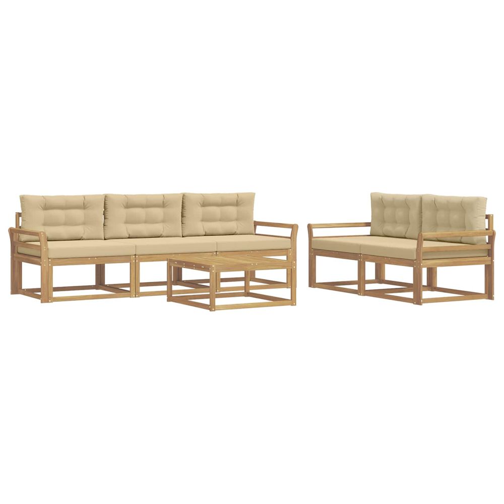 Ensemble de canapés d'extérieur 6 pc blanc et beige