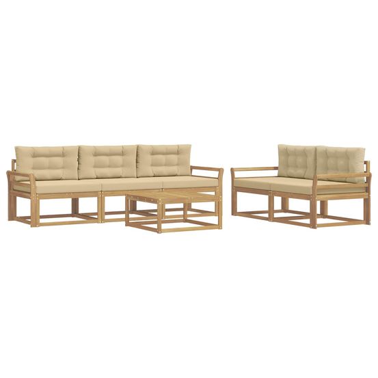 Ensemble de canapés d'extérieur 6 pc blanc et beige