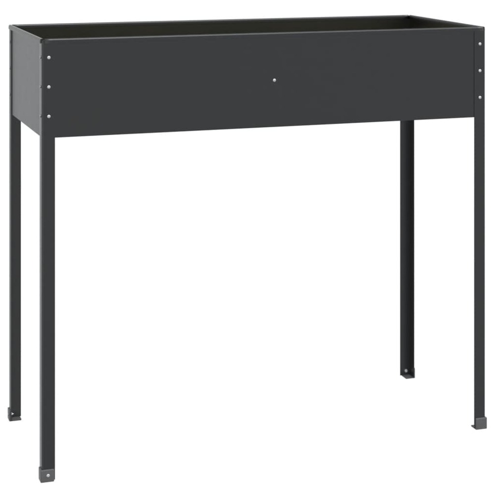 Jardinière bac lit surélevé plantes fleurs terrasse jardin 100,5 x 40,5 x 90 cm acier galvanisé anthracite