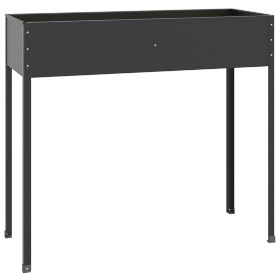 Jardinière bac lit surélevé plantes fleurs terrasse jardin 100,5 x 40,5 x 90 cm acier galvanisé anthracite