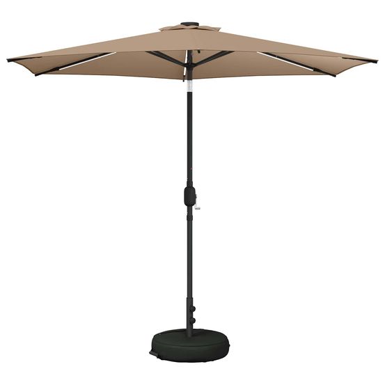 Parasol de jardin avec lumières led et base 270 x 270 cm