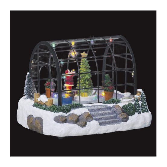 Village de noël lumineux et animé la serre du père noël