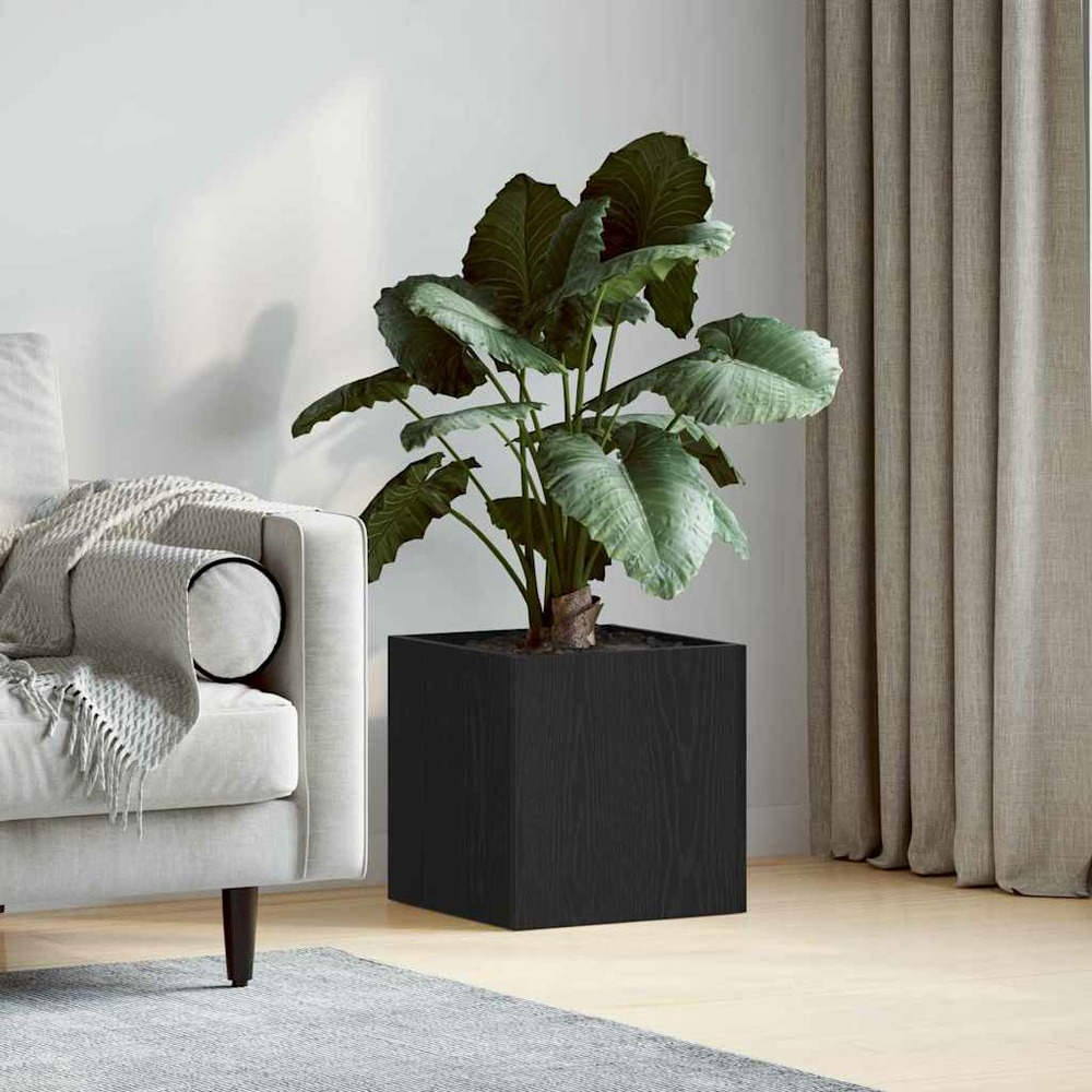 Boîte à plantes chêne noir 40 x 38.5 x 40 cm bois d'ingénierie