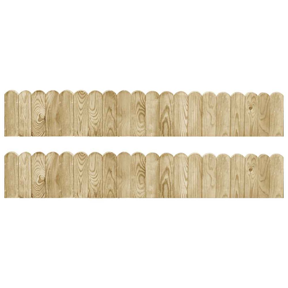 Rouleaux de bordure 2 pcs 120 cm bois de pin imprégné