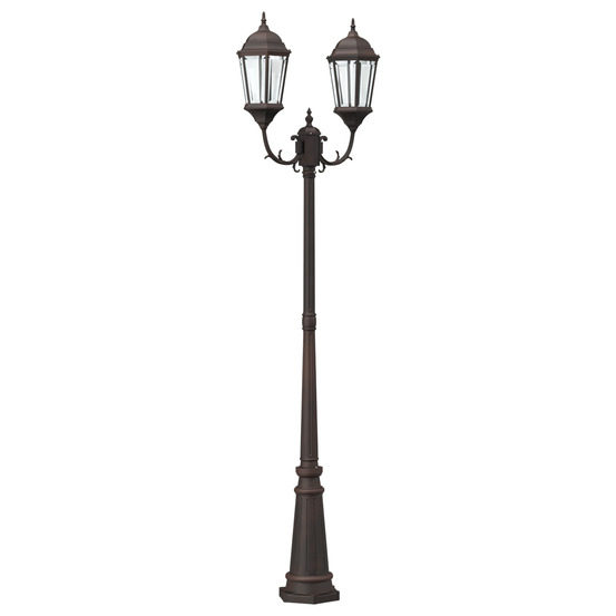 Lampadaire de jardin 2 lampes e27 bronze 235 cm aluminium