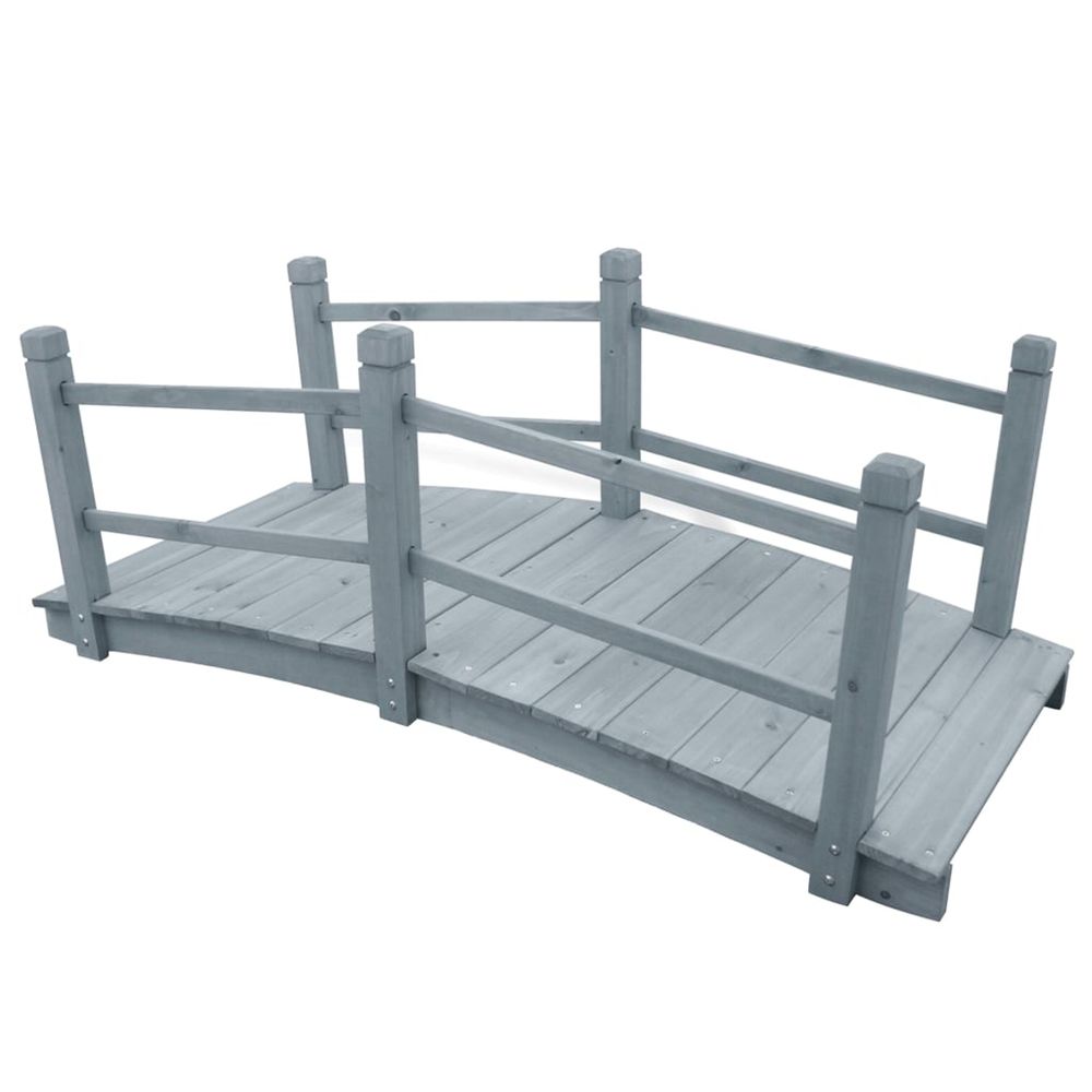 Pont de jardin gris 140x60x56 cm bois de sapin massif