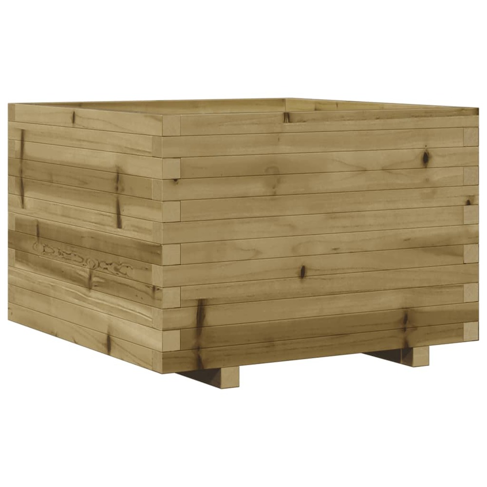 Jardinière bac lit surélevé plantes fleurs terrasse jardin 70 x 70 x 49,5 cm bois de pin imprégné marron
