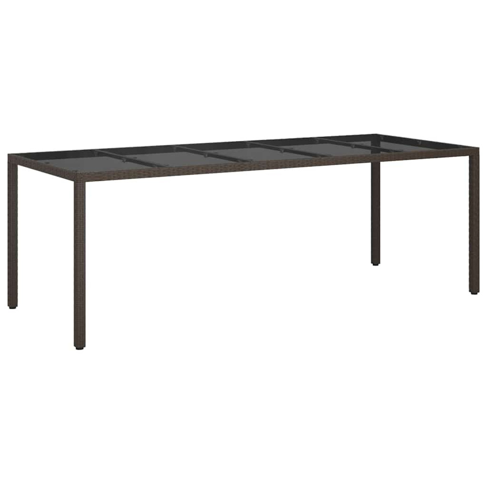 Table de jardin pour repas marron 250 x 100 x 75 cm polyrotin
