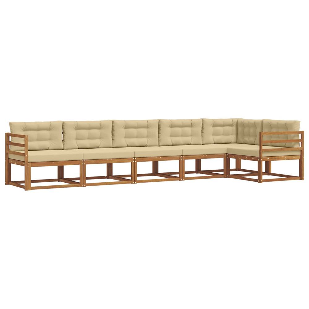 Ensemble de canapés d'extérieur 6 pcs naturel et beige