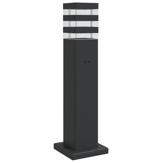 Lampadaire d'extérieur avec sortie noir 50 cm aluminium