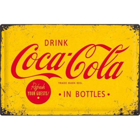 Plaque décorative en métal en relief 40 x 60 cm coca cola