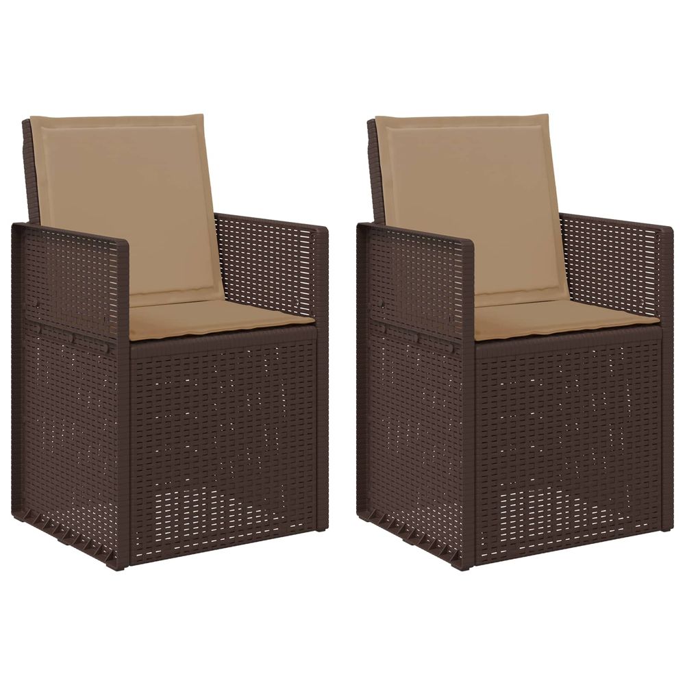 Chaises de jardin salle à manger 2 pc marron et taupe pp
