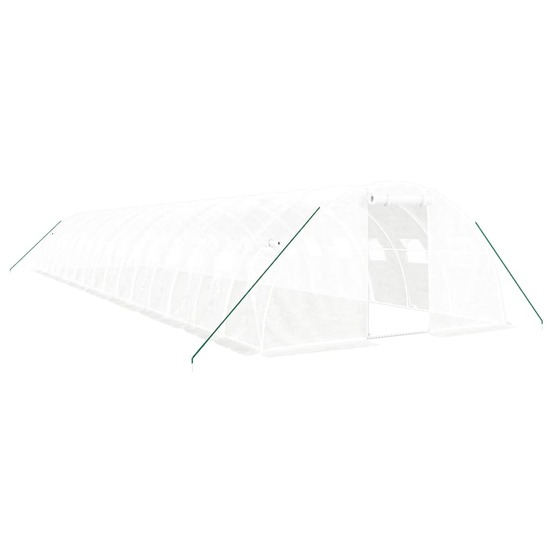 Serre avec cadre en acier blanc 64 m² 16x4x2 m