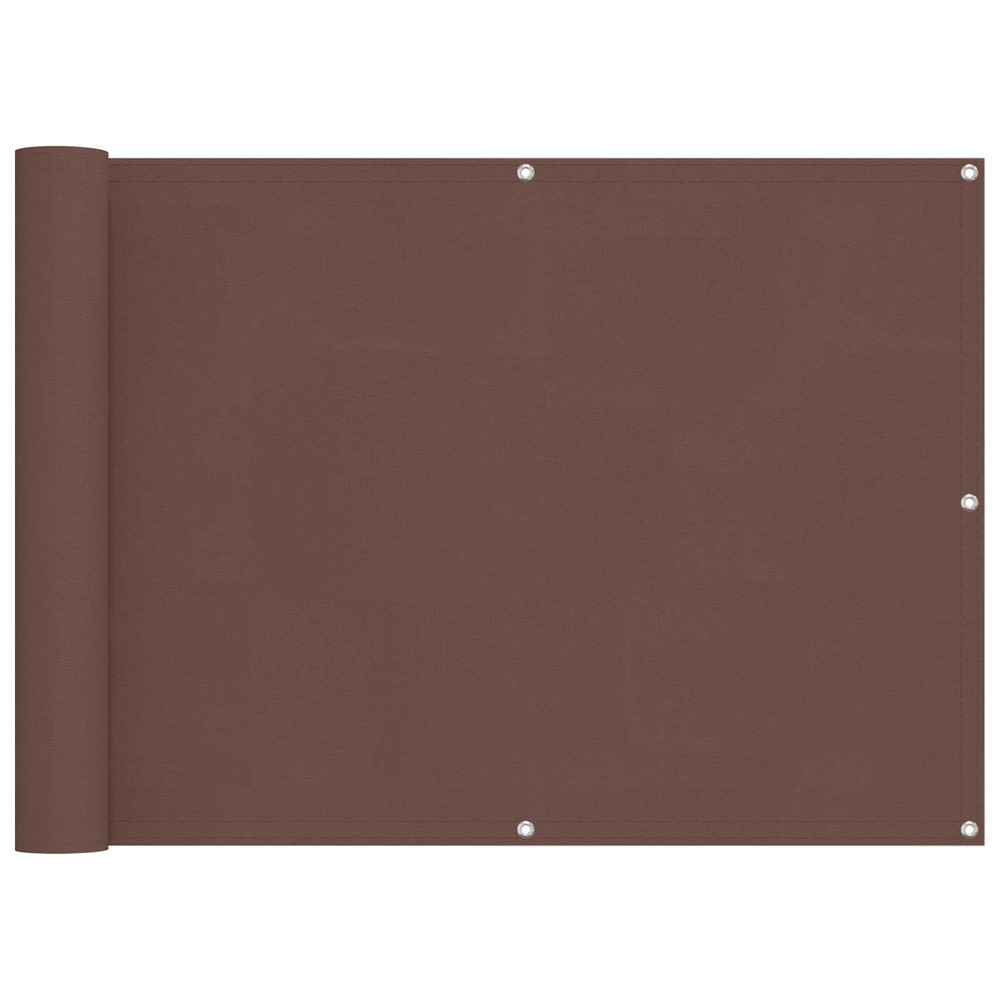 Écran de balcon marron 75 x 200 cm oxford alu enduit de pu