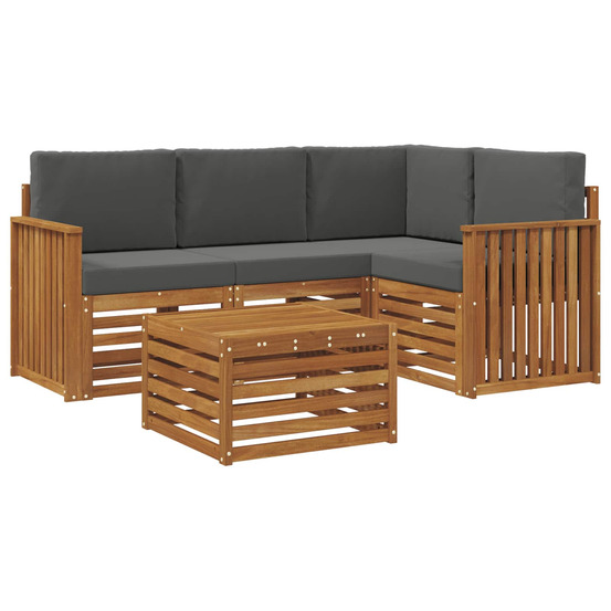 Ensemble de canapés d'extérieur 5 pcs naturel et anthracite