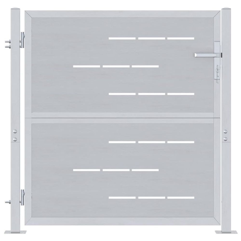 Porte de jardin argenté 85 x 97 cm acier inoxydable