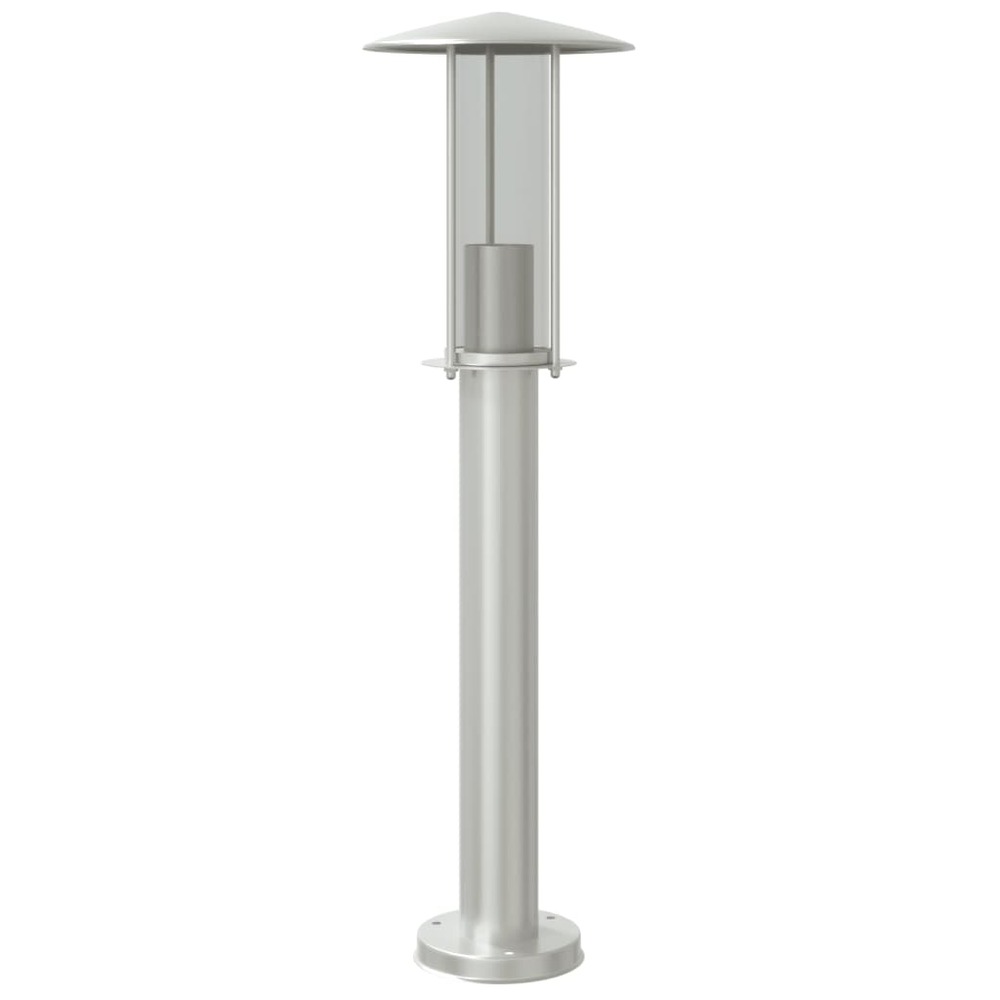 Lampadaire d'extérieur argenté 60 cm acier inoxydable argent