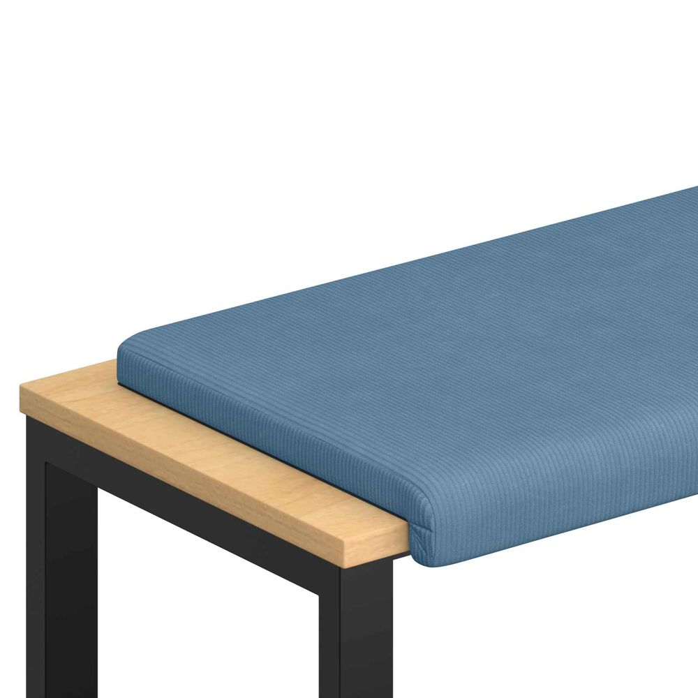 Coussin de banc velours côtelé bleu profondeur 35 cm