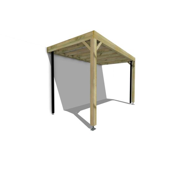 Carport bois • 4m x 2m • adossée • sens profondeur • livraison comprise