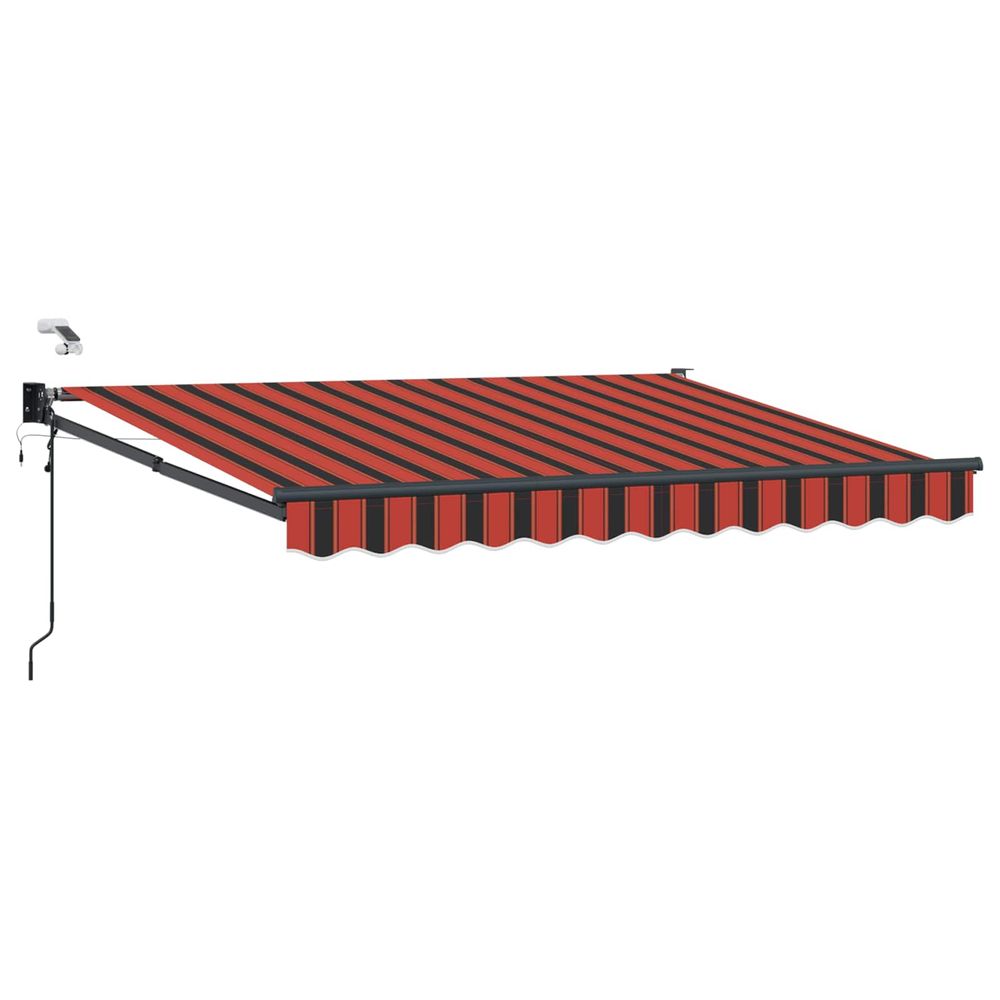 Auvent rétractable électrique orange et marron 3,5 x 2,5 m