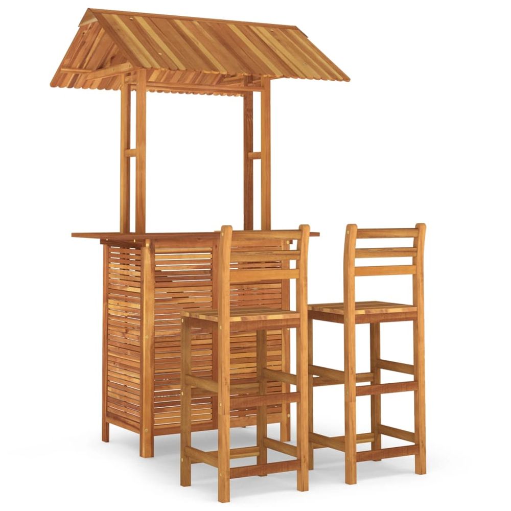 Ensemble de bar de jardin 3 pcs bois d'acacia solide