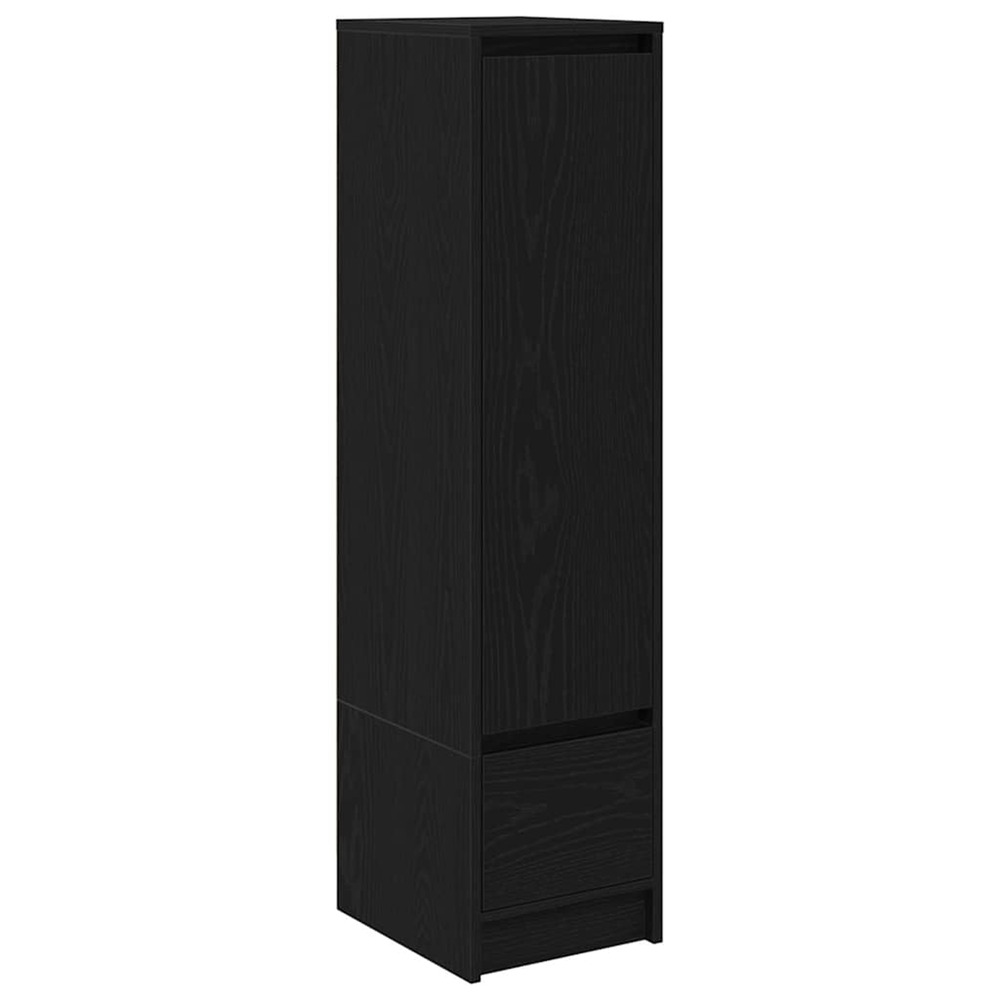 Buffet haut chêne noir 29,5x34x119,5 cm bois d'ingénierie