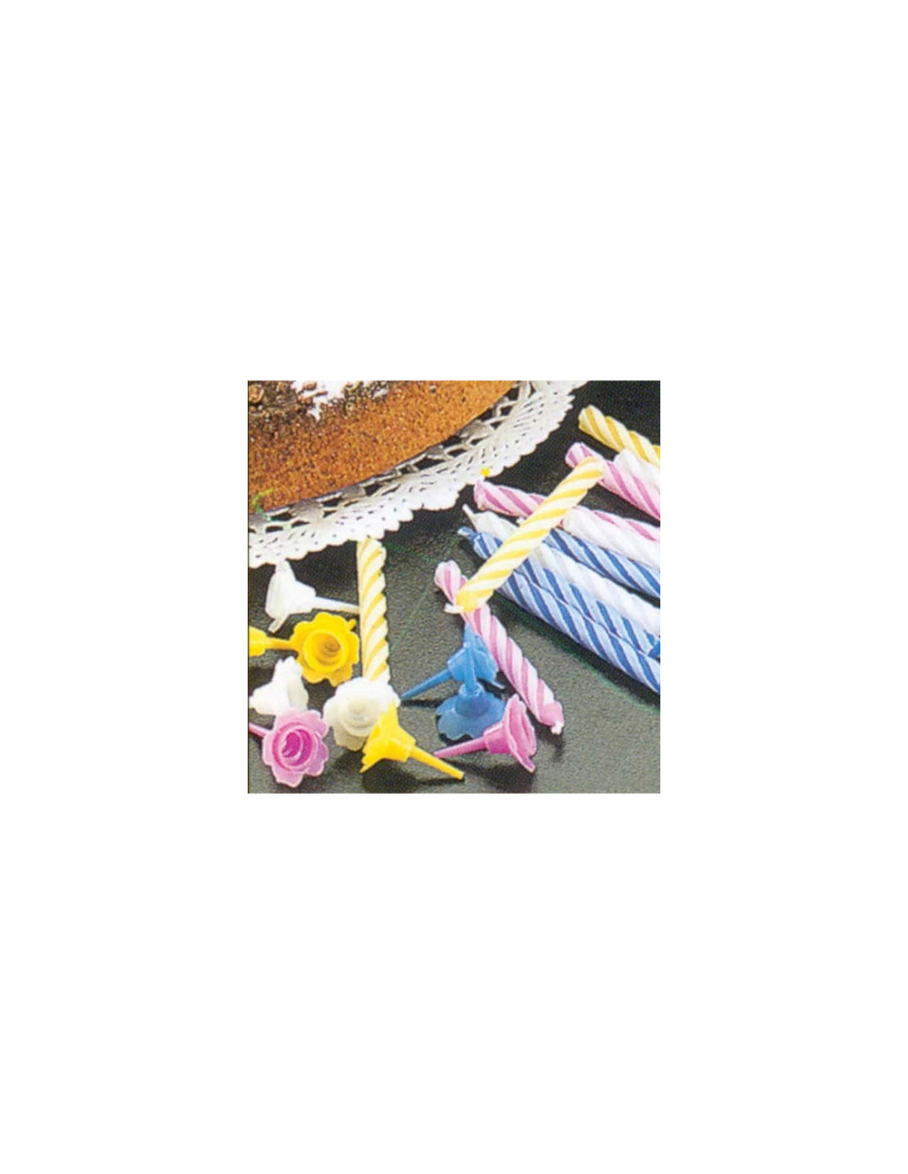 Lot de 24 bougies anniversaire +12 avec bobèches - metaltex