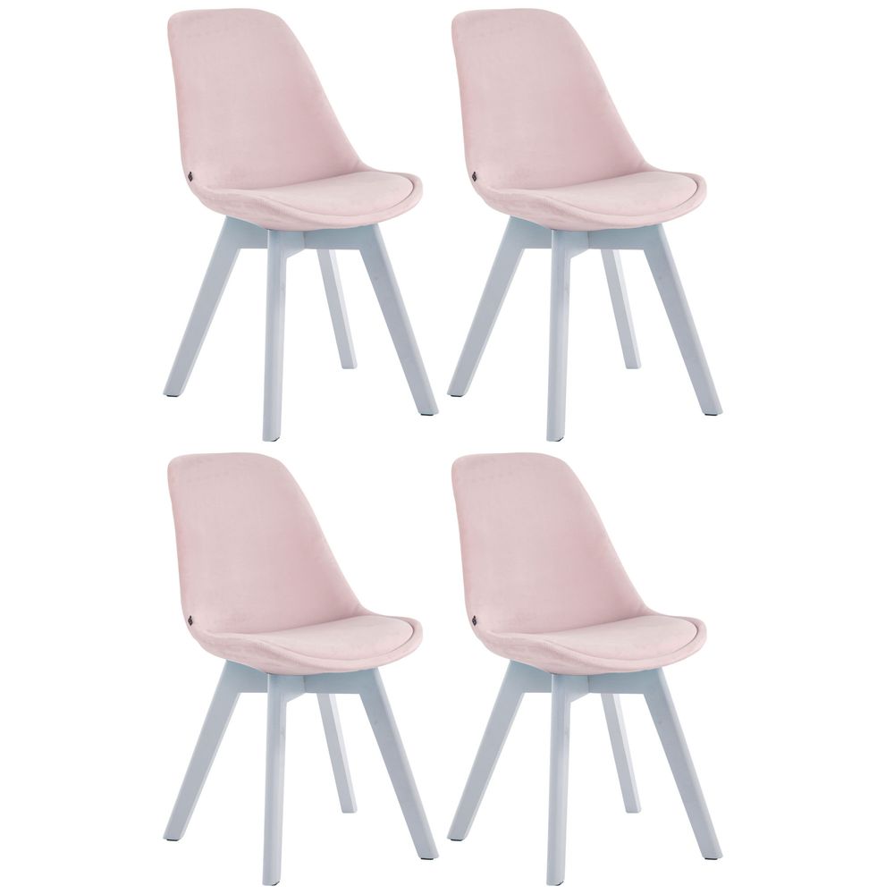 Lot de 4 chaises visiteurs borneo v2 velours blanc
