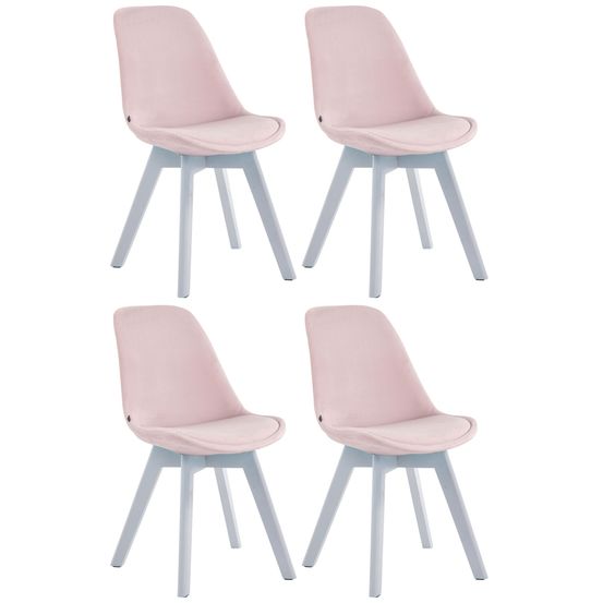 Lot de 4 chaises visiteurs borneo v2 velours blanc
