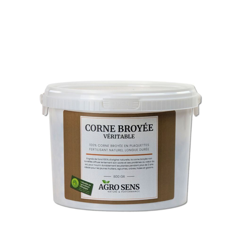 Corne broyée - engrais azoté longue durée - seau 800 gr