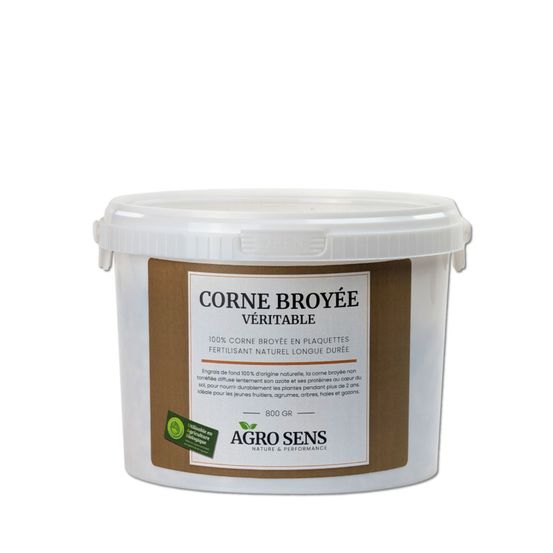 Corne broyée - engrais azoté longue durée - seau 800 gr