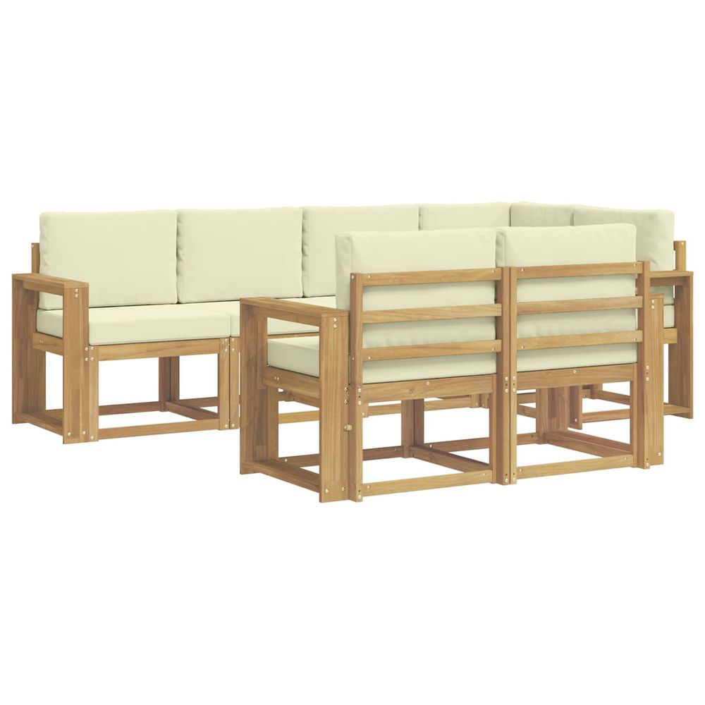 Ensemble de canapés d'extérieur 7 pc blanc et crème polyester