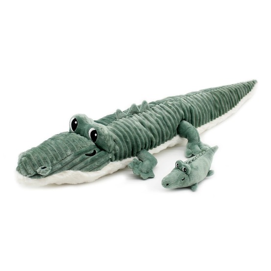 Peluche crocodile maman et son bébé vert